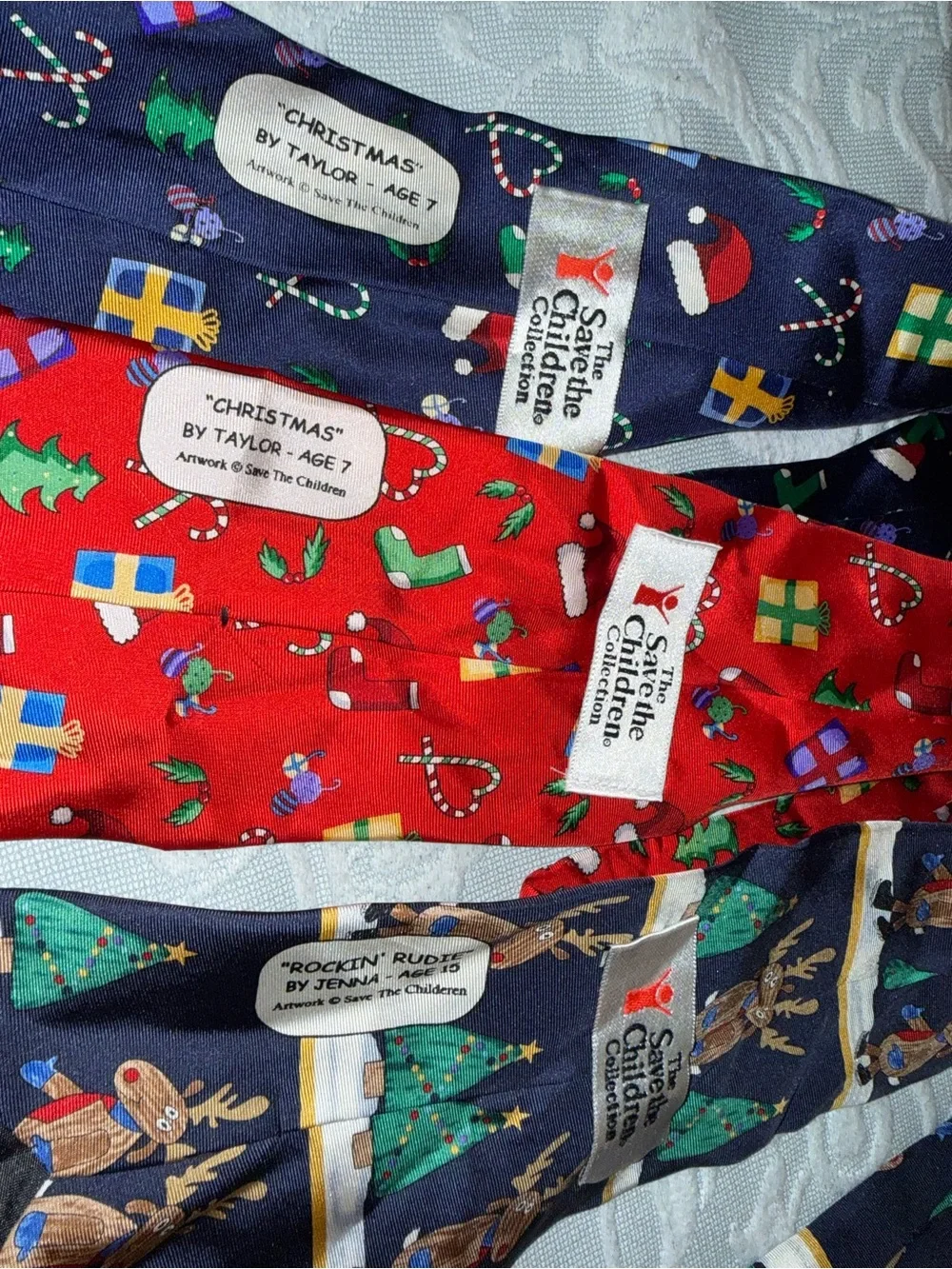 Men's Holiday Novelty Tie - Assorted Red & Navy Christmas Designs